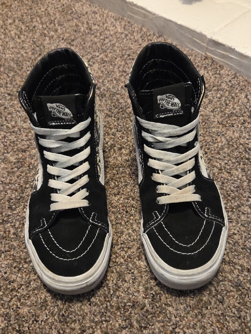 Vans Black & White High Top Skate Sneakers
